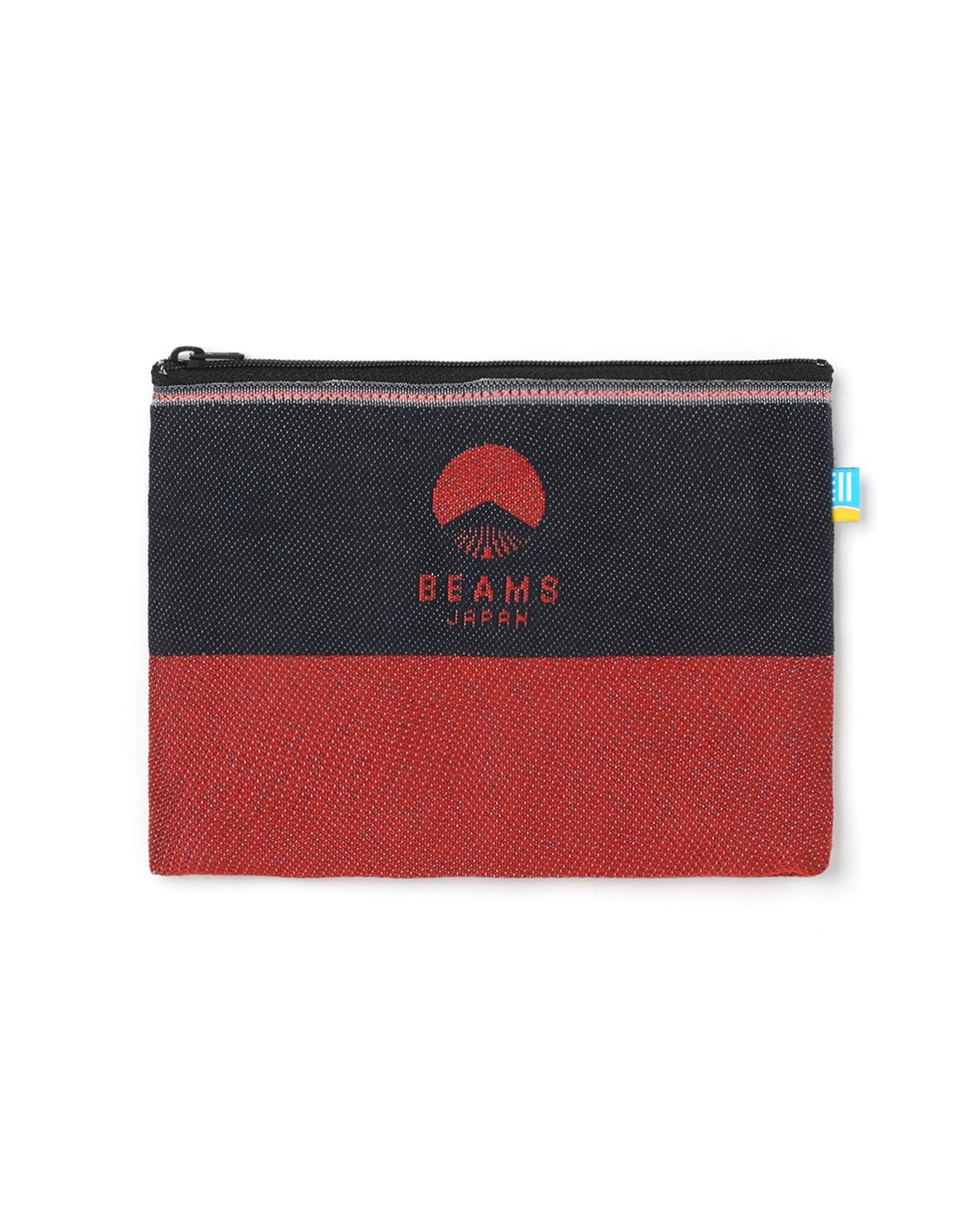 Colour block logo zip pouch by BEAMS JAPAN
