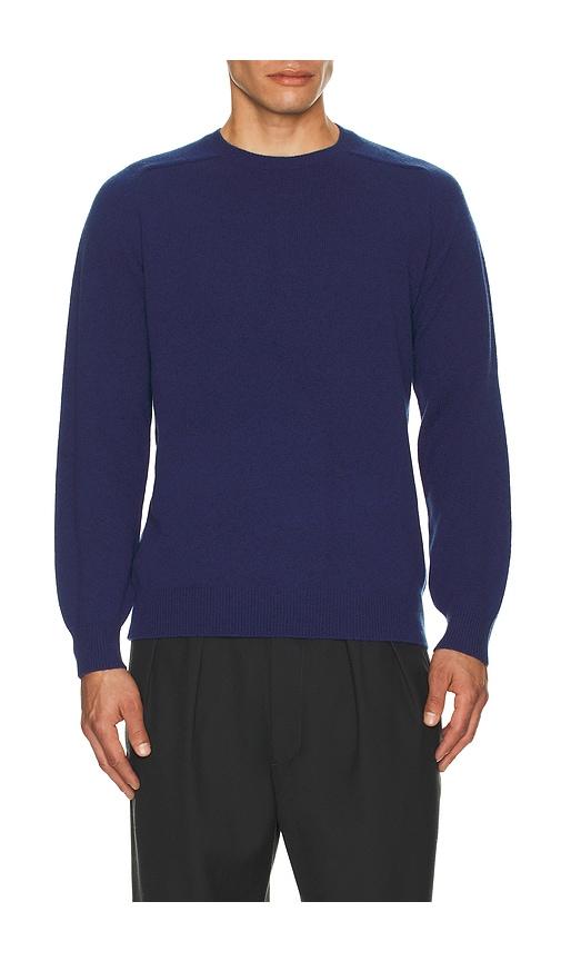 Beams Plus Crew 9G Sweater in Blue by BEAMS PLUS