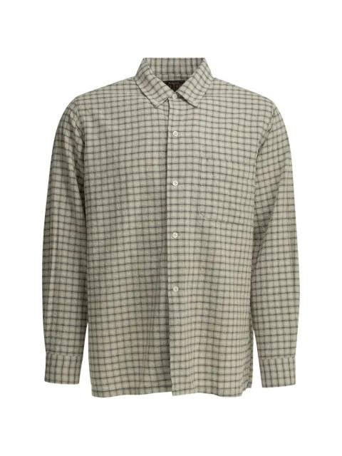 check-pattern seersucker shirt by BEAMS PLUS