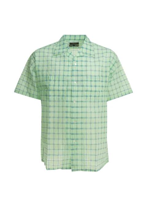 check-print seersucker shirt by BEAMS PLUS