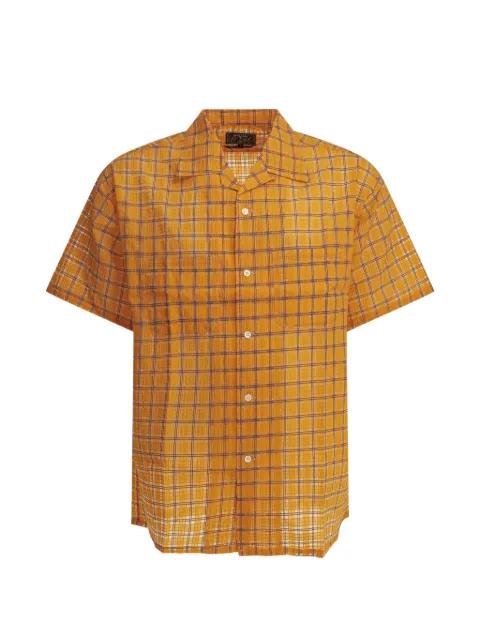 check-print short-sleeve shirt by BEAMS PLUS
