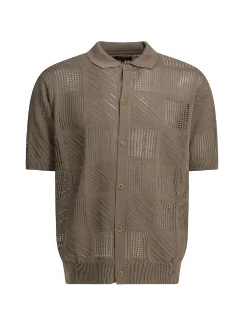 geometric-patterned button-down polo shirt by BEAMS PLUS