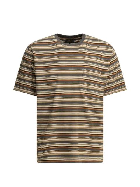 striped chest-pocket T-shirt by BEAMS PLUS