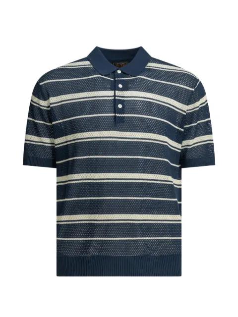 striped open-knit polo shirt by BEAMS PLUS