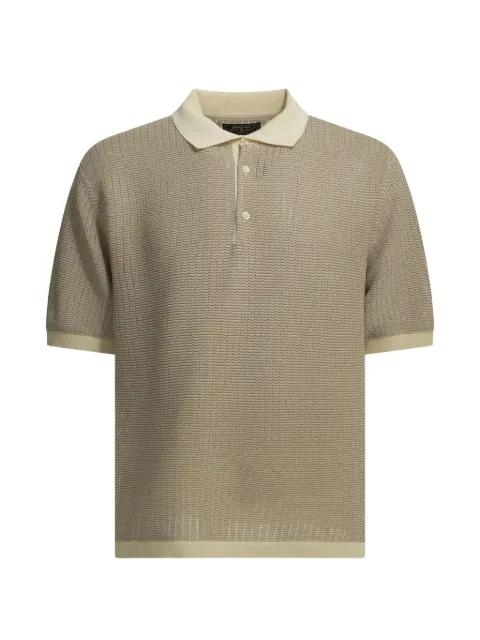 textured-knit short-sleeve polo shirt by BEAMS PLUS
