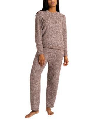 Women's Lounge and Sleepwear Set with Cozy Teddy Long Sleeve Top and Wide Leg Pants by BEARPAW