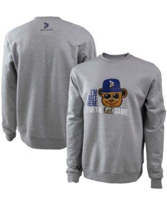 Men's Heather Gray Cal Bears I'm Just Here Pullover Sweatshirt by BEAST MODE
