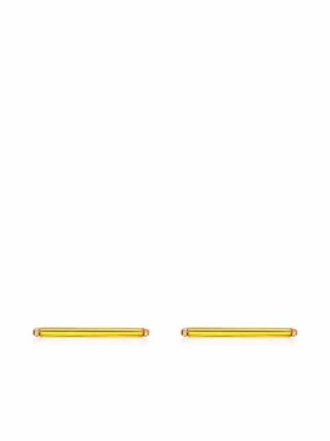 Neon Lemon short earrings by BEATRIZ PALACIOS