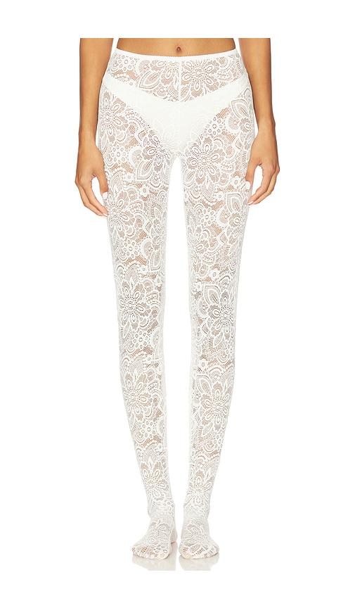 Beaufille Cassia Lace Stockings in White by BEAUFILLE