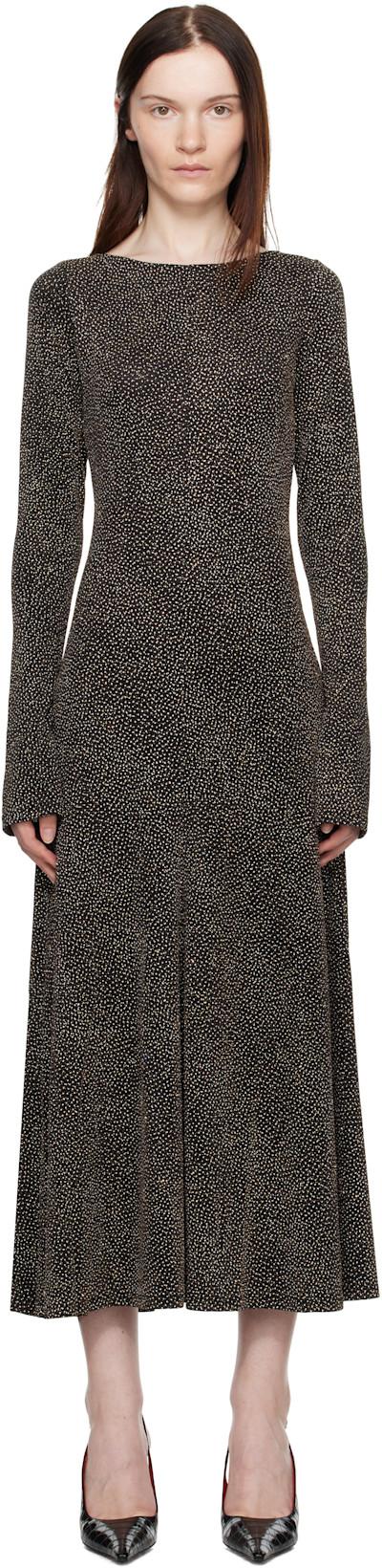 Black & Gold Baes Open Back Maxi Dress by BEAUFILLE