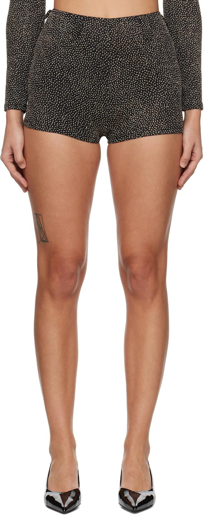 Black & Gold Nikos Shorts by BEAUFILLE