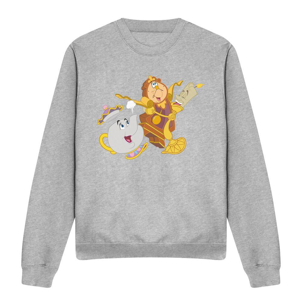 Beauty and the Beast Potts Lumerie Cogsworth Sweatshirt Light Grey by BEAUTY&THE BEAST