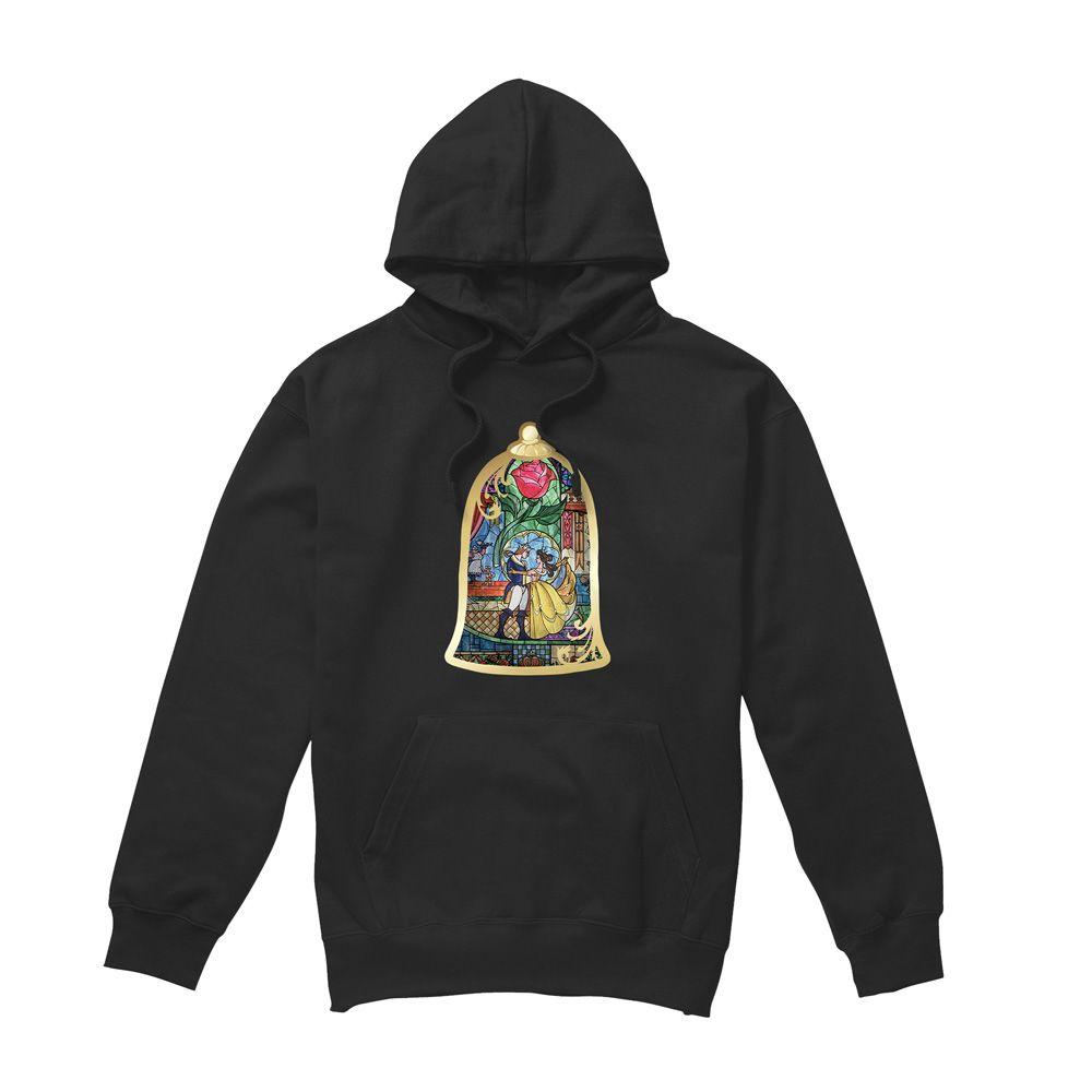 Beauty and the Beast Stained Glass Mens Hoodie Black by BEAUTY&THE BEAST