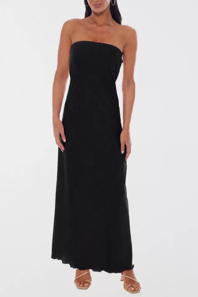 Bebe Crushed Satin Strapless Maxi Dress by BEBE