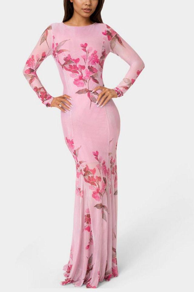 Bebe Long Sleeve Powermesh Dress by BEBE
