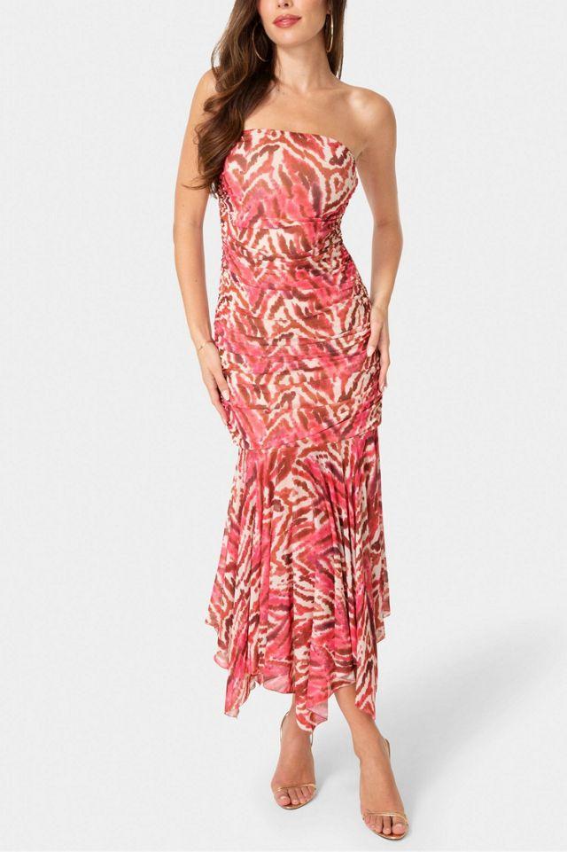Bebe Powermesh Strapless Hanky Dress by BEBE