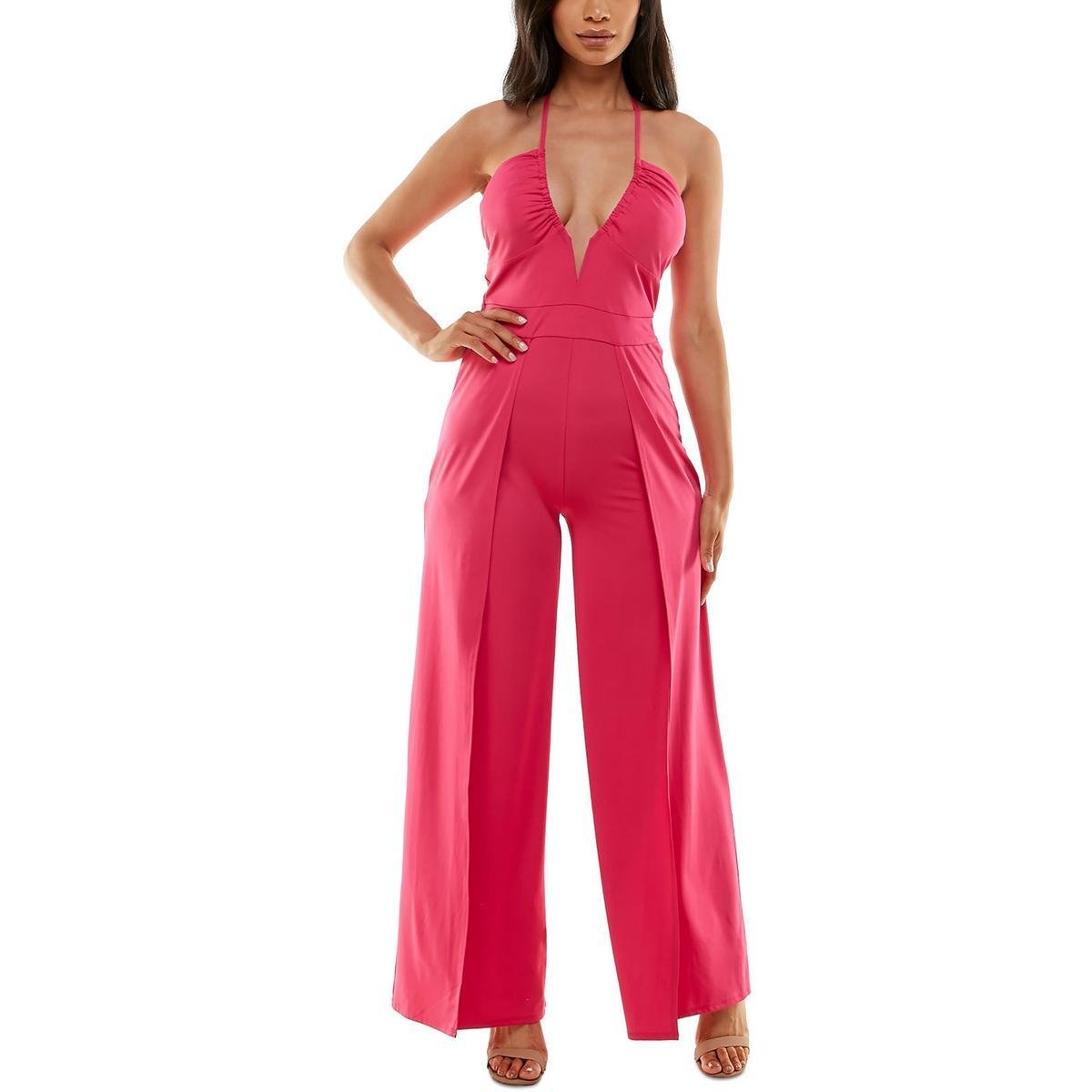 Bebe Womens Strappy Halter Jumpsuit by BEBE