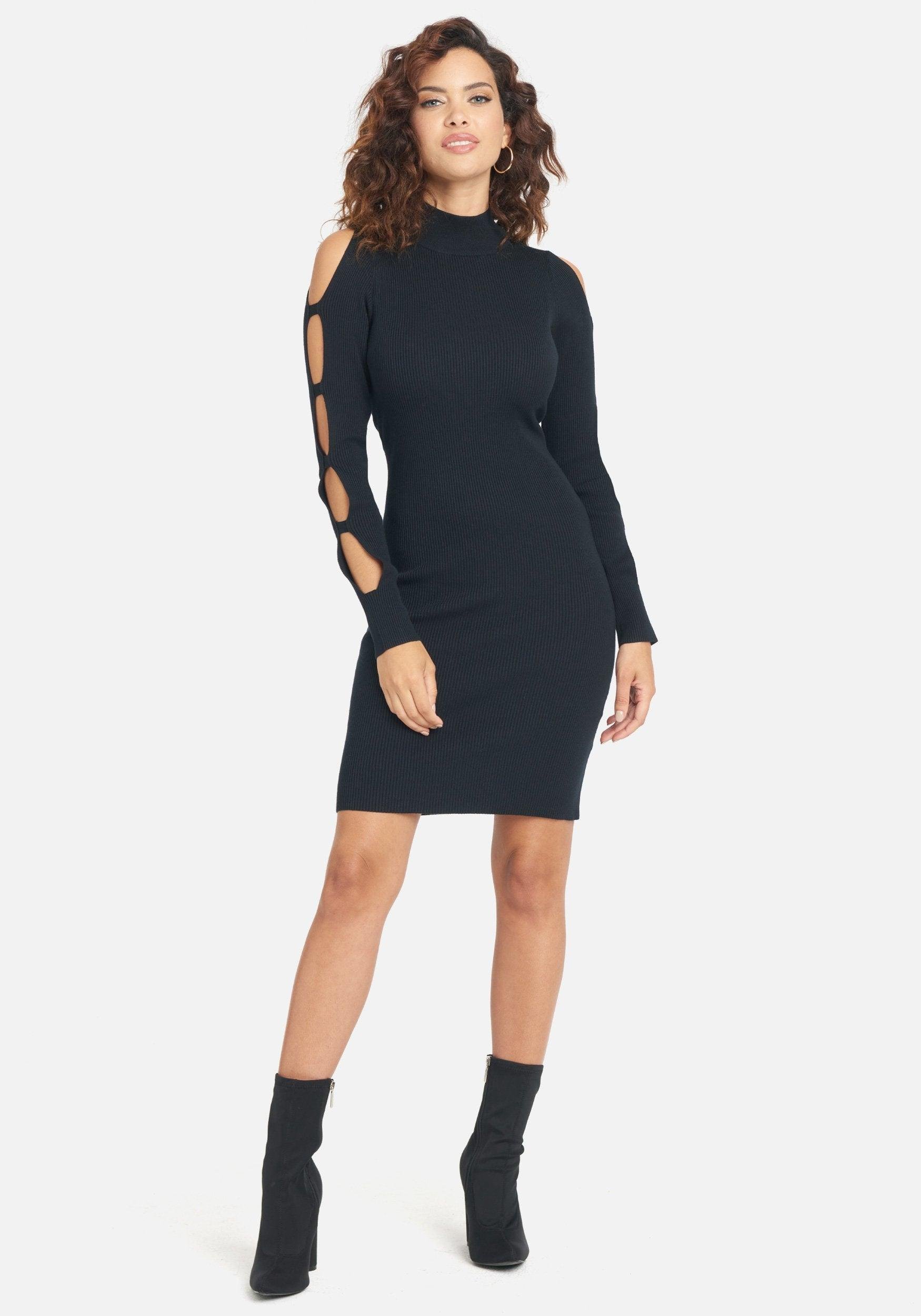 Cage Sleeve Sweater Dress by BEBE