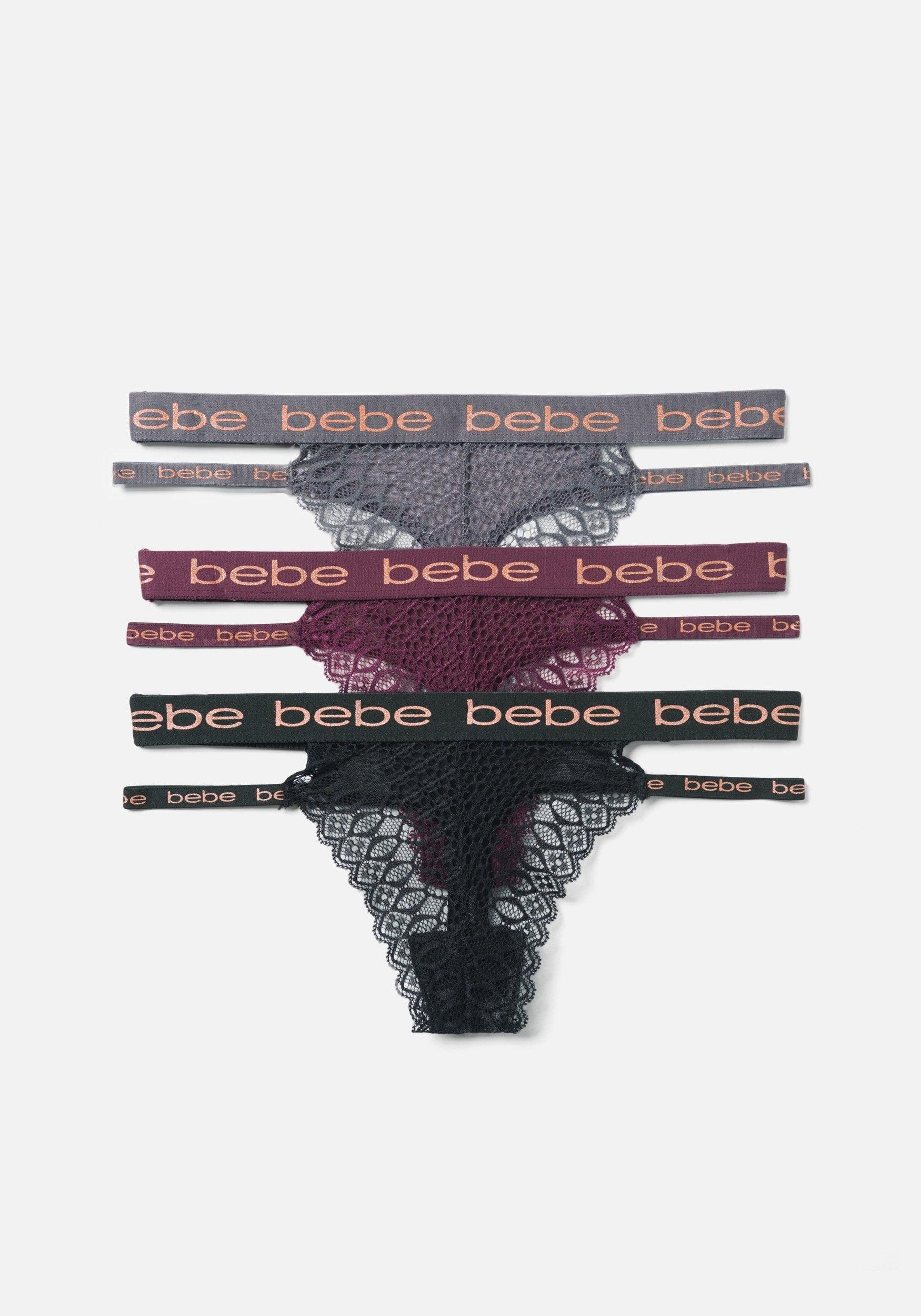 Lace And Mesh 3 Pack Thong Set by BEBE
