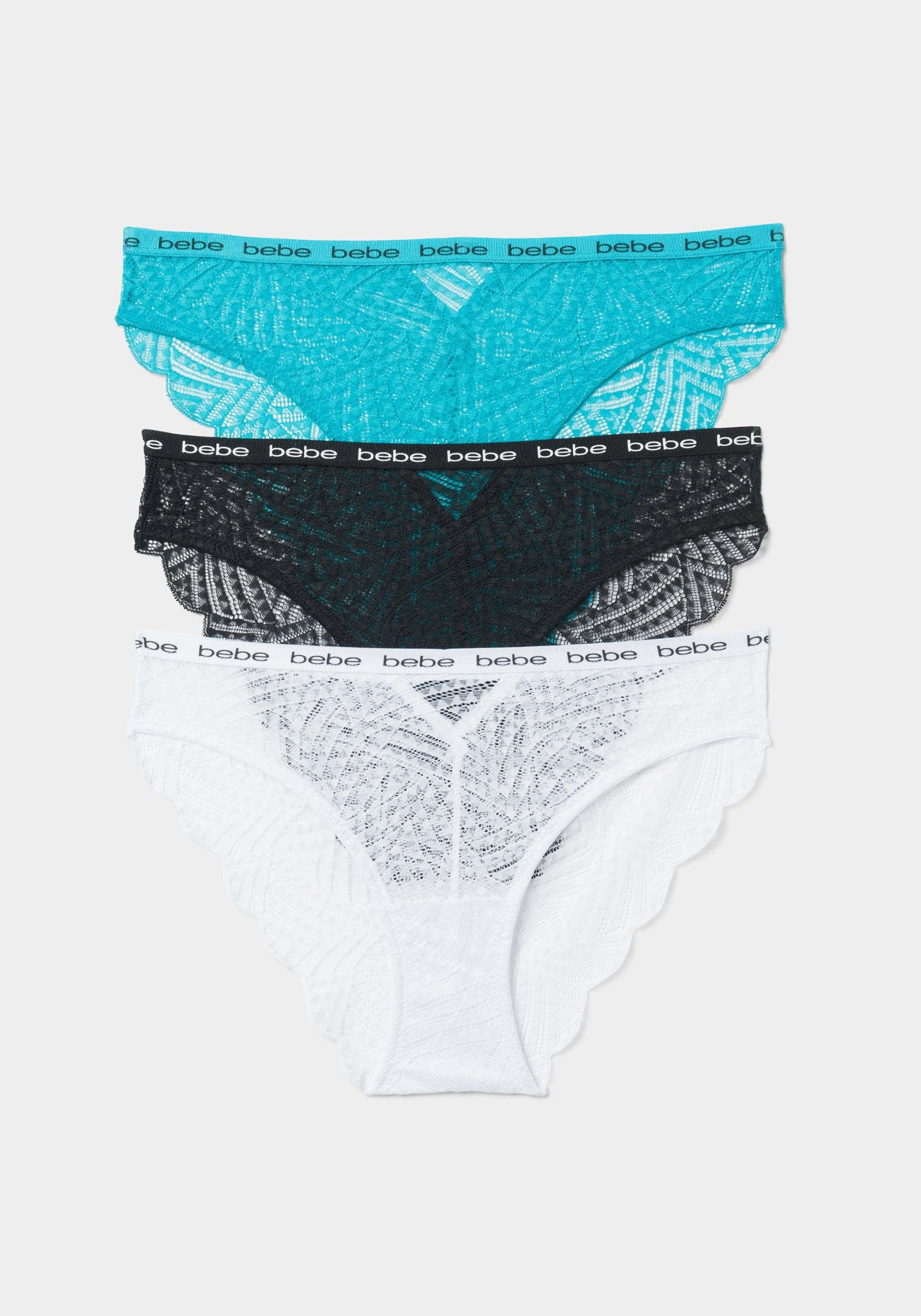 Three Pack Lace High Cut Panty Set by BEBE