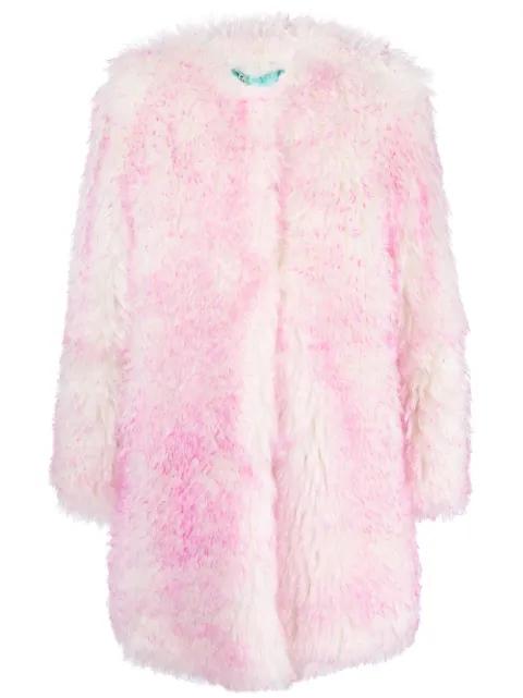 faux-fur long-sleeve coat by BECAGLI