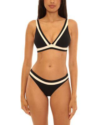 Coast Line Rib Color Blocked Claire Bikini Top & Adela Hipster Bikini Bottom by BECCA BY REBECCA VIRTUE