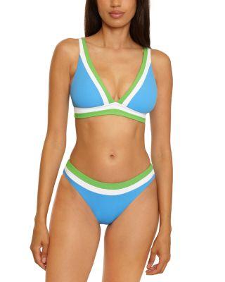 Coast Line Rib Color Blocked Claire Bikini Top & Adela Hipster Bikini Bottom by BECCA BY REBECCA VIRTUE
