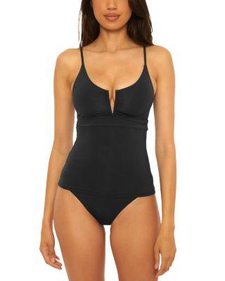 Color Code Tatum Shirred Tankini Top & Color Code American Fit Bikini Bottom by BECCA BY REBECCA VIRTUE