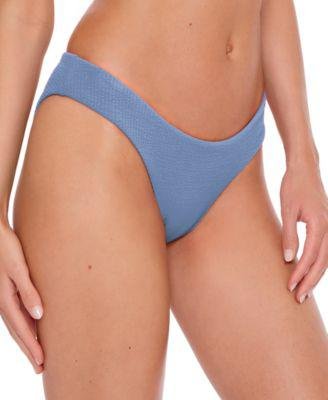 Pucker Up Textured Shirred-Back Hipster Bikini Bottoms by BECCA