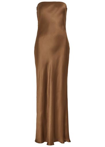 Moon Dance strapless satin maxi dress by BEC&BRIDGE