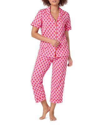 x Trina Turk Short Sleeve Classic Cotton Stretch Jersey Cropped Pajama Set by BEDHEAD PAJAMAS
