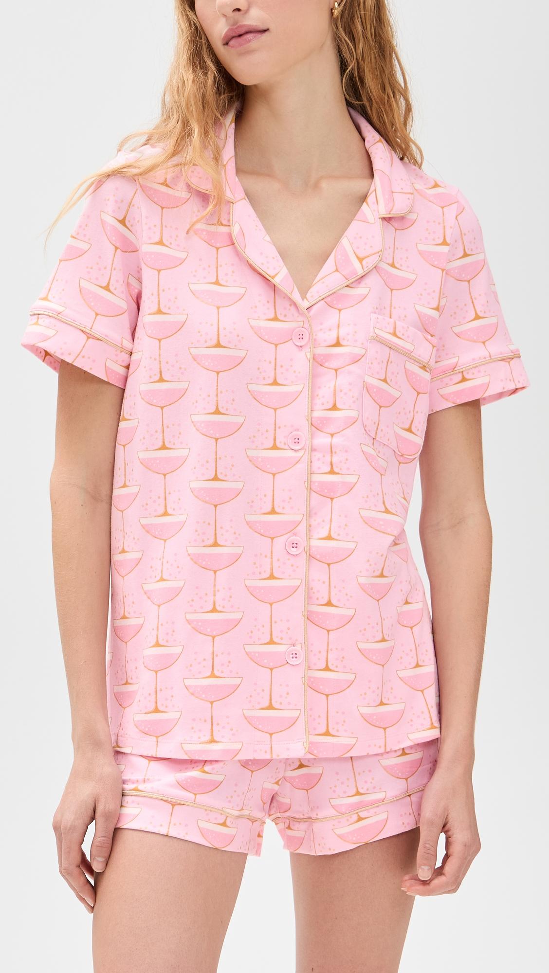 Champagne Coupe Short Pajama Set by BEDHEAD PJS