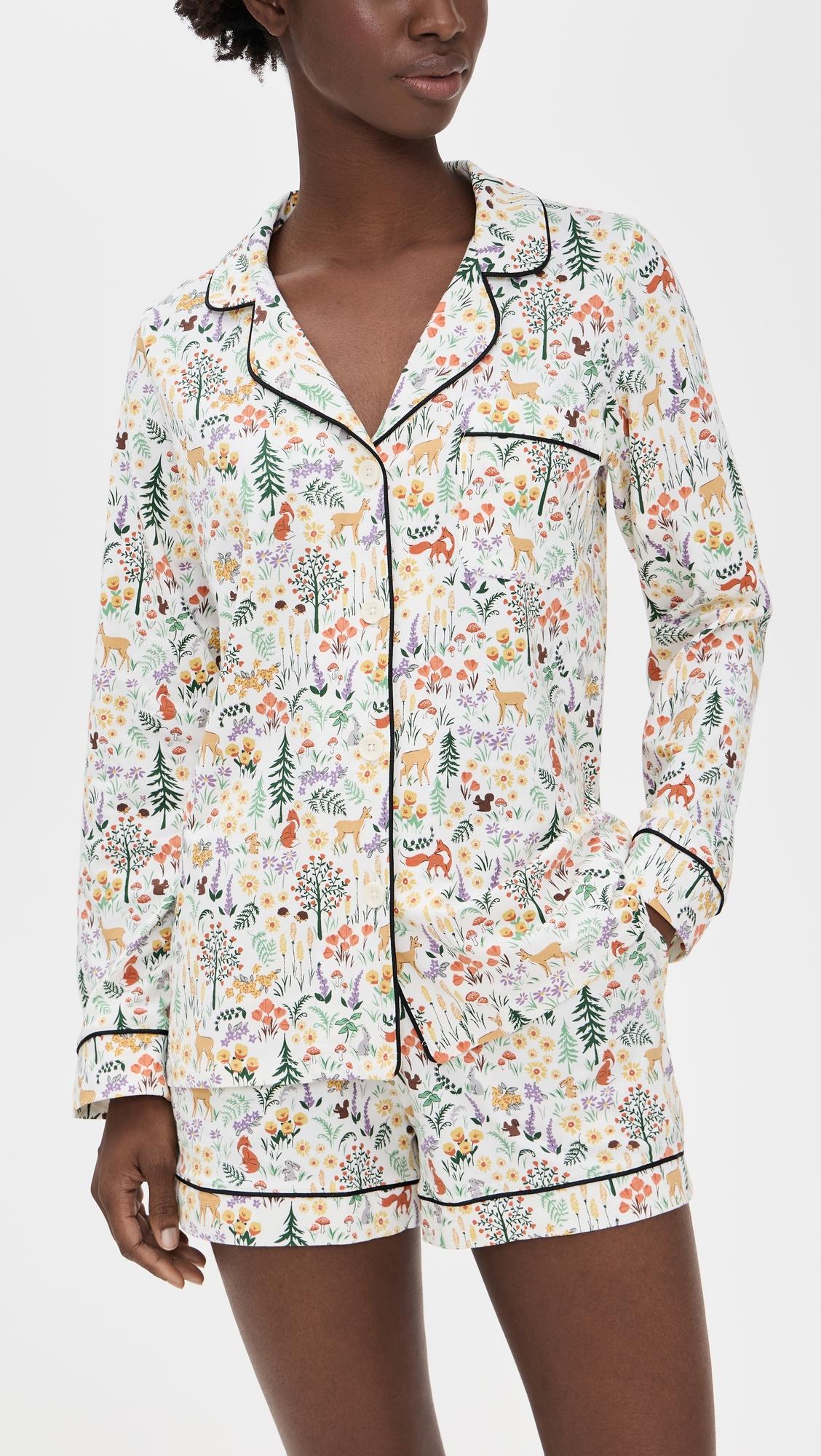 Short Sleeve Cotton Woven Boxer Pajama Set by BEDHEAD PJS Short Sleeve Cotton Woven Boxer Pajama Set by BEDHEAD PJS