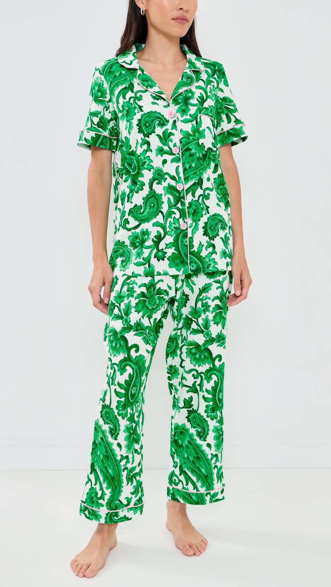 Sorrento Verde Cropped Pajama Set by BEDHEAD PJS
