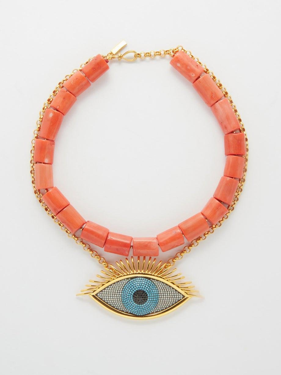 Eye layered 24kt gold-plated necklace by BEGUM KHAN