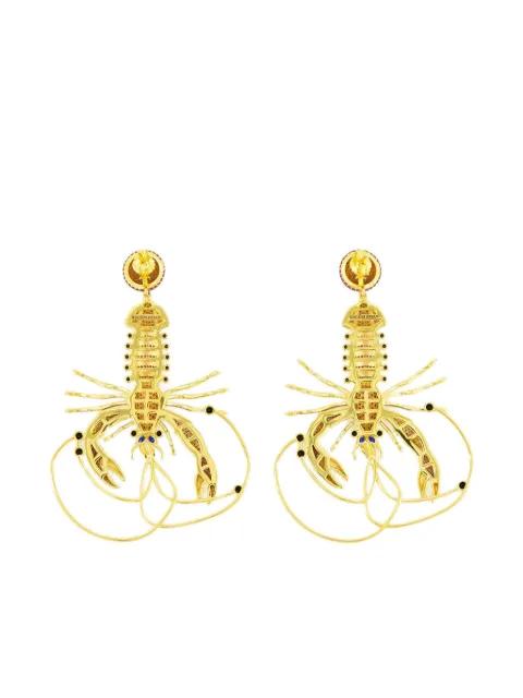 crystal-embellished lobster earrings by BEGUM KHAN