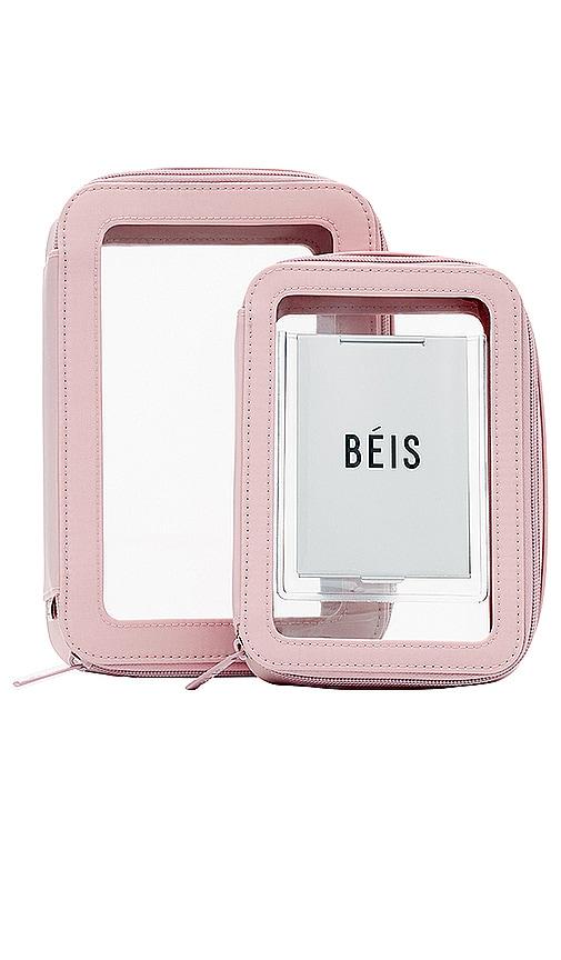 BEIS The Inflight Cosmetic Case Set in Pink by BEIS