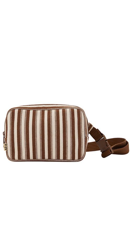 BEIS The Summer Stripe Belt Bag in Brown by BEIS