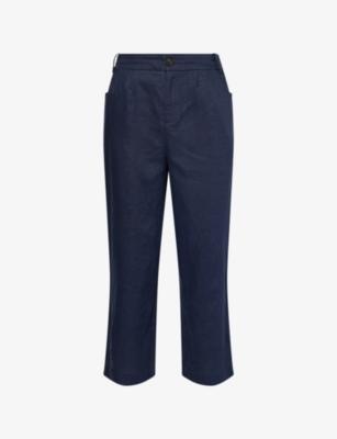 Drawstring Wide-Leg Linen Trousers by BELIER