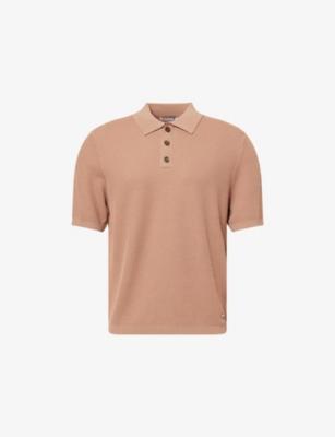 Logo-Plaque Textured Knit Polo Shirt by BELIER
