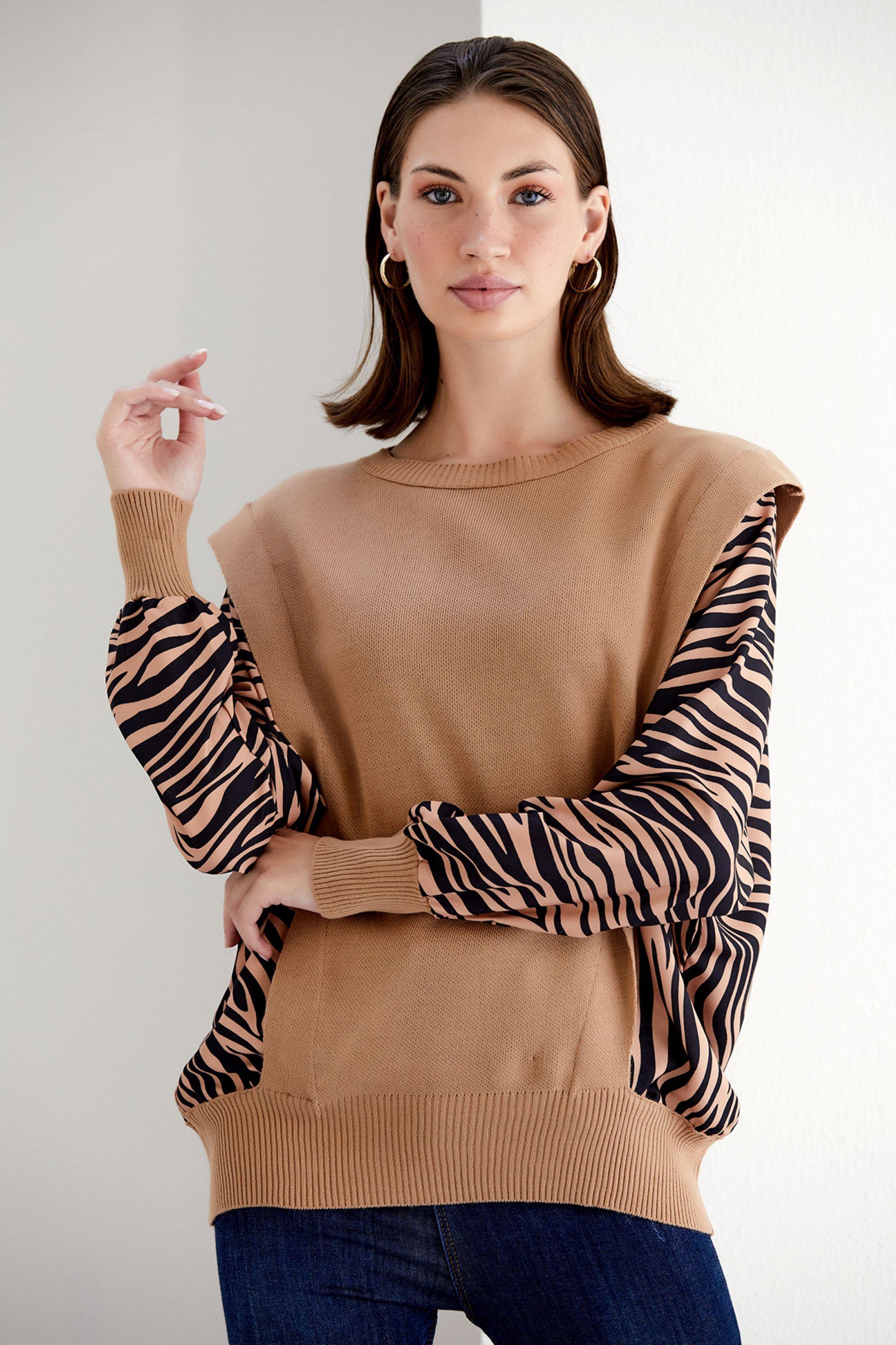 Exotic Safari Oversized Bat Sleeve Sweater by BELISSH