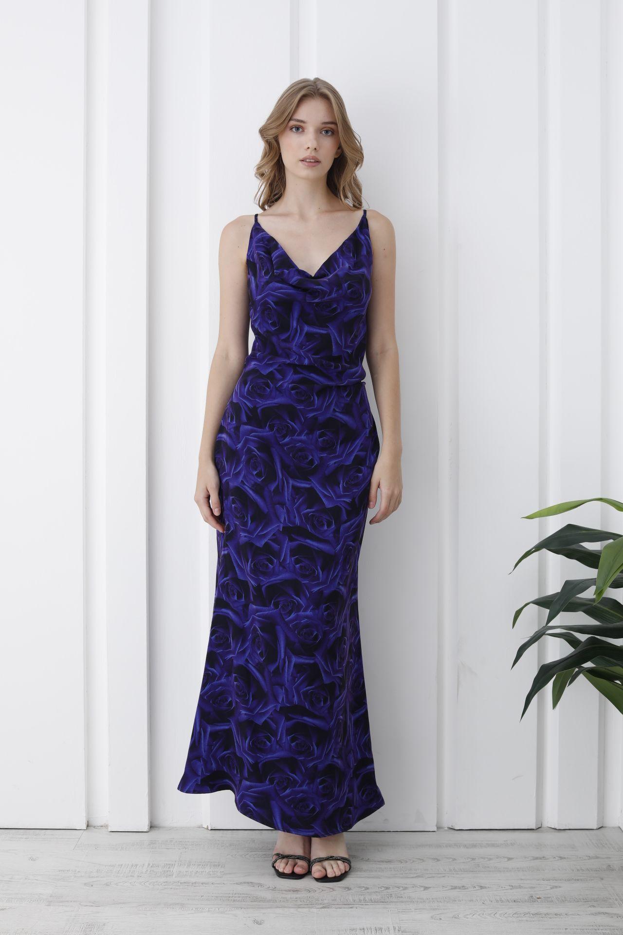 Women’s Abstract Rose Print Maxi Dress by BELISSH