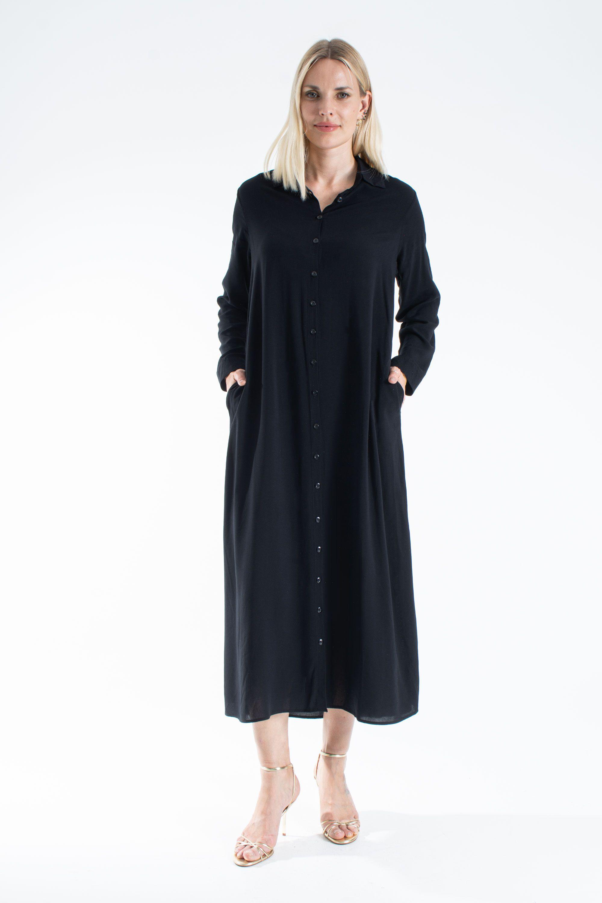 Womens Viscose Long Sleeve Maxi Shirt Dress by BELISSH