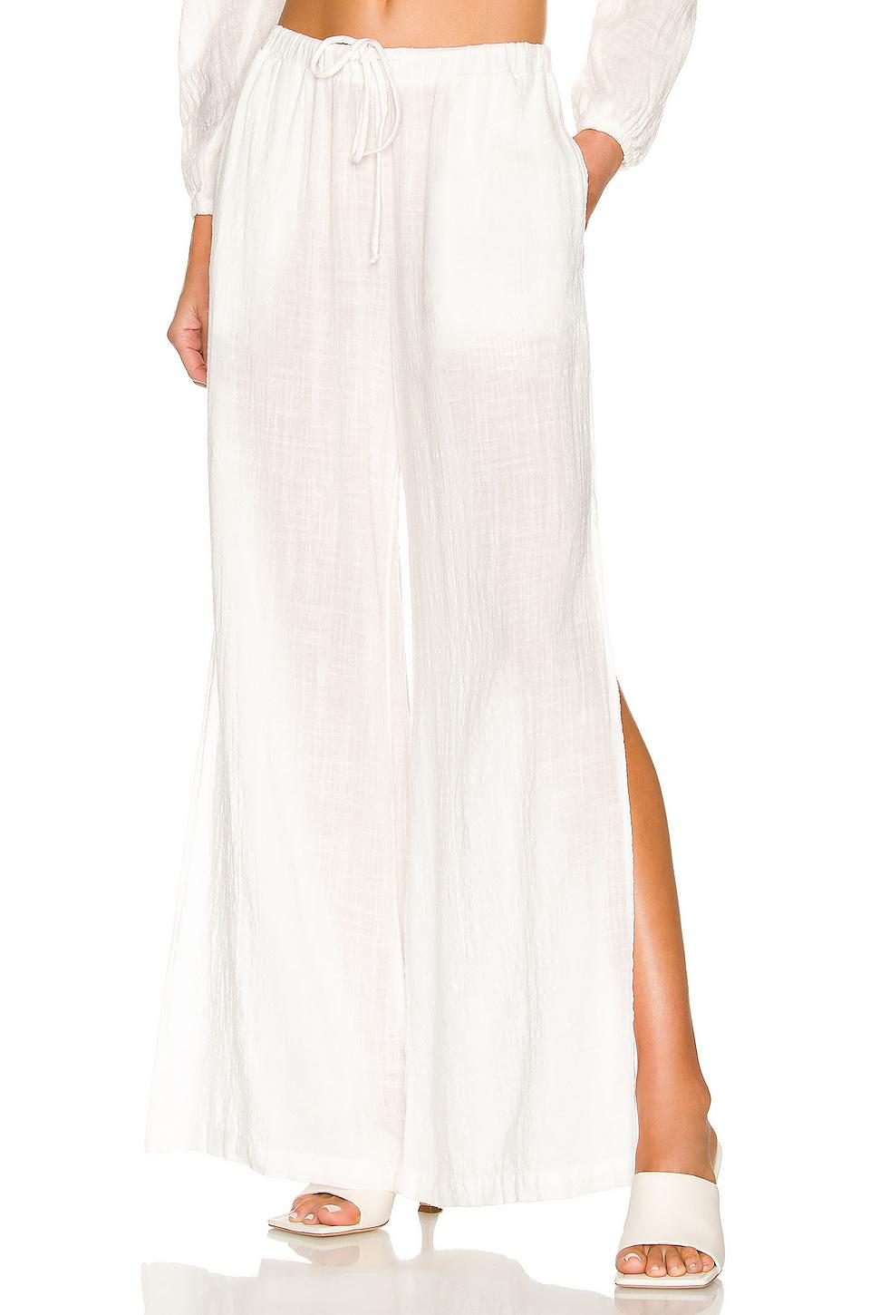 Bella Dahl Side Slit Beach Pant in White by BELLA DAHL