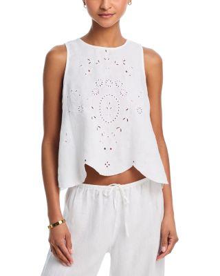 Linen Eyelet Top by BELLA DAHL