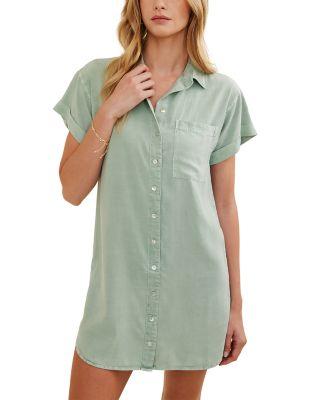 Roll Sleeve Pocket Shirt Dress by BELLA DAHL