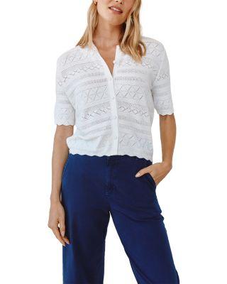 Short Sleeve Button Down Sweater by BELLA DAHL