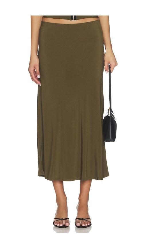 Bella Venice x REVOLVE Jessie Slip Skirt in Olive by BELLA VENICE