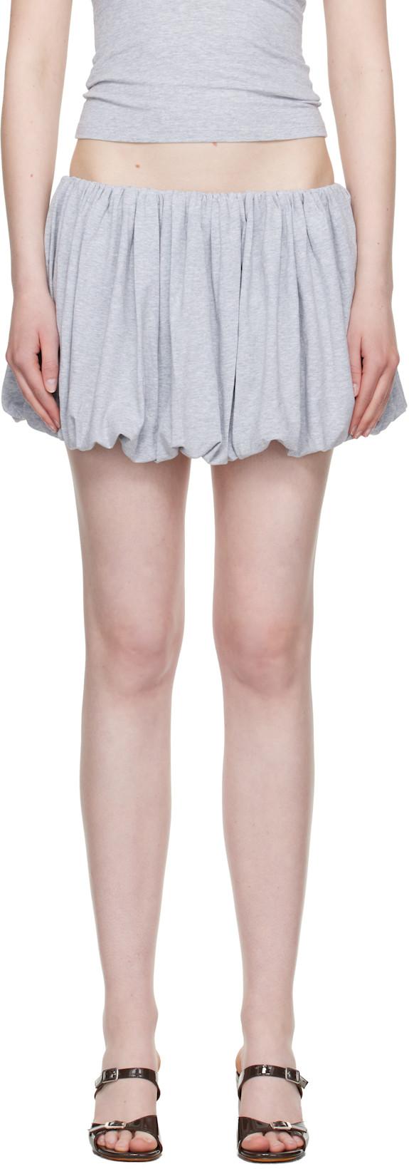 Gray Balloon Miniskirt by BELLE ANNA