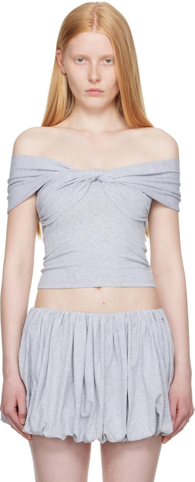 Gray Peony Top by BELLE ANNA